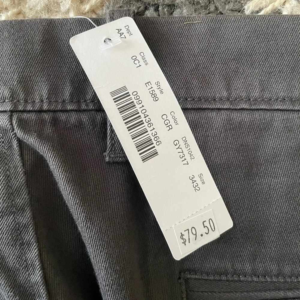 NEW NWT J. Crew Charcoal Stretch Straight Leg Chinos 34x32